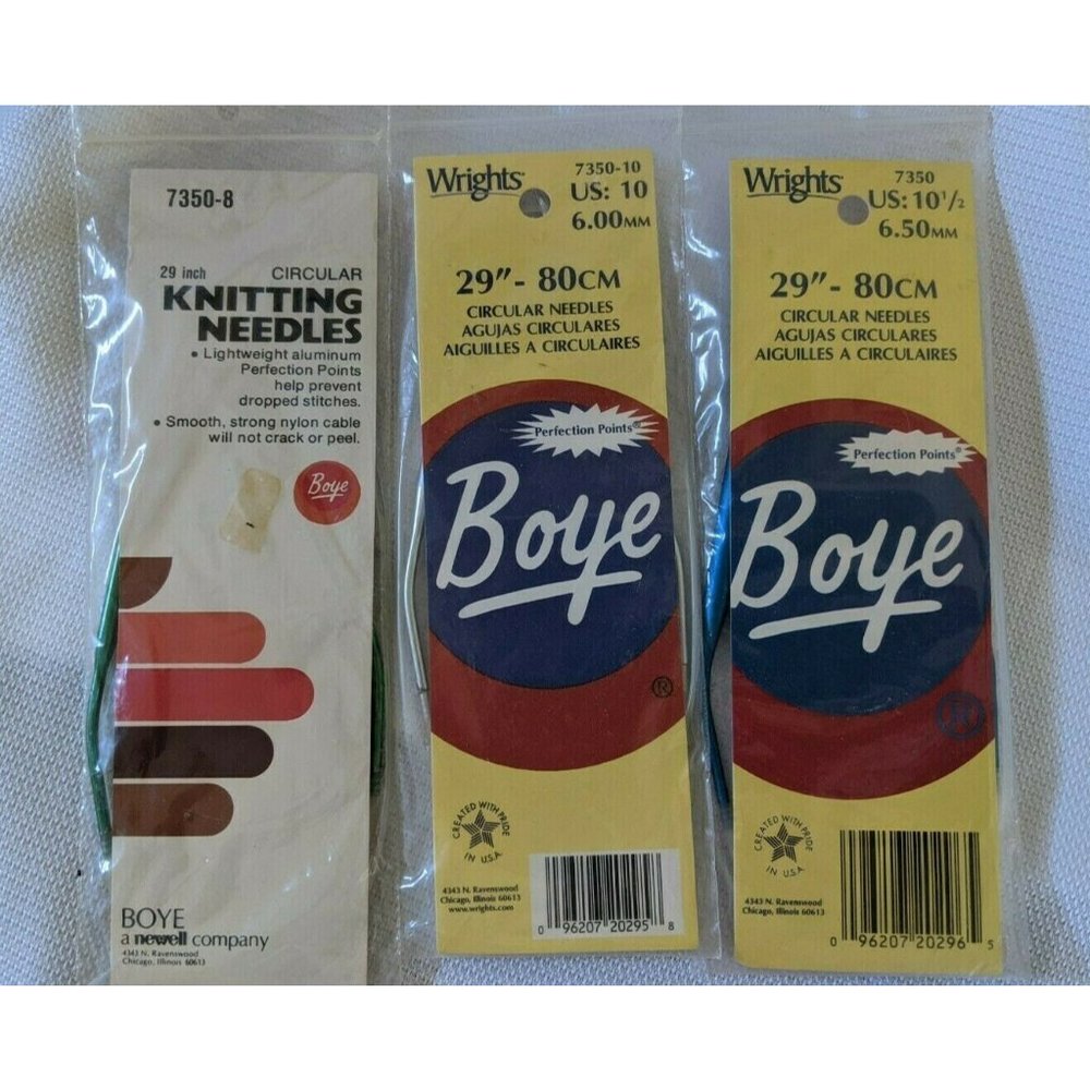 Wrights, Boye Circular Knitting Needles Lot Of 3